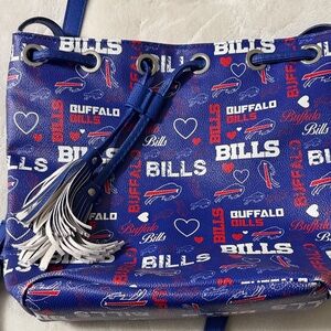Buffalo David Bitton Blue and White Bills Print Drawstring Tote